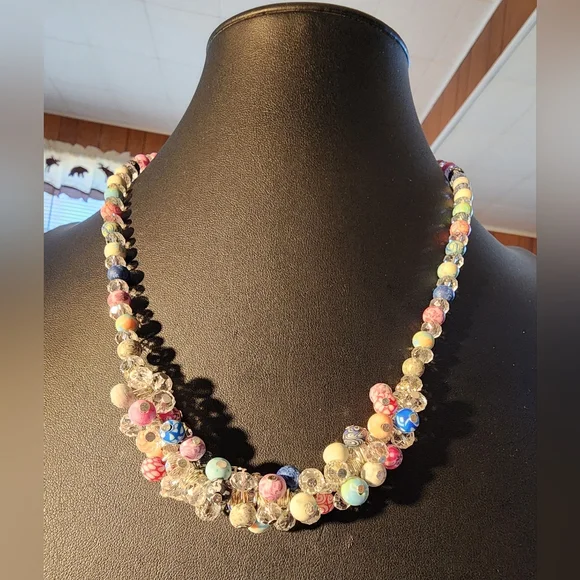 Viva Beads Necklace & Bracelet Set – Handcrafted Polymer Clay& Crystal Beads NWT - Picture 3 of 8